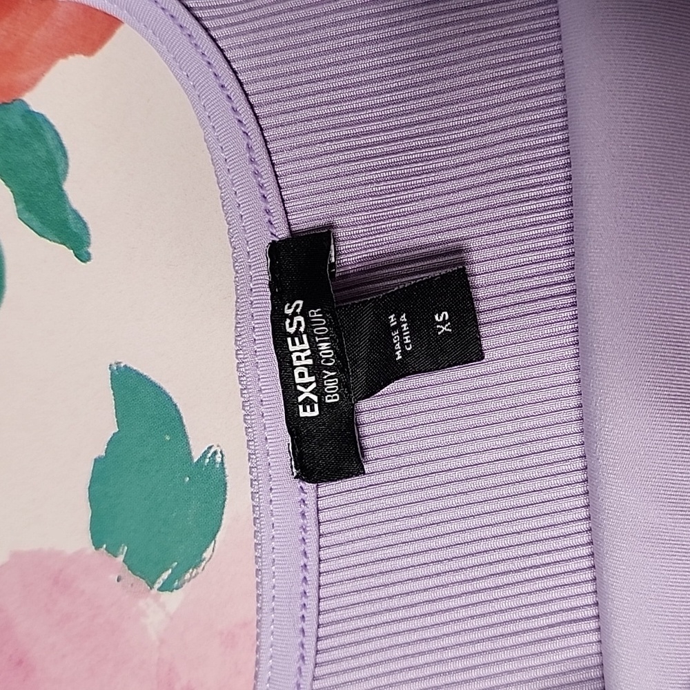 Express Bodycon Crop Tank Top Lavender Xs - Picture 4 of 4